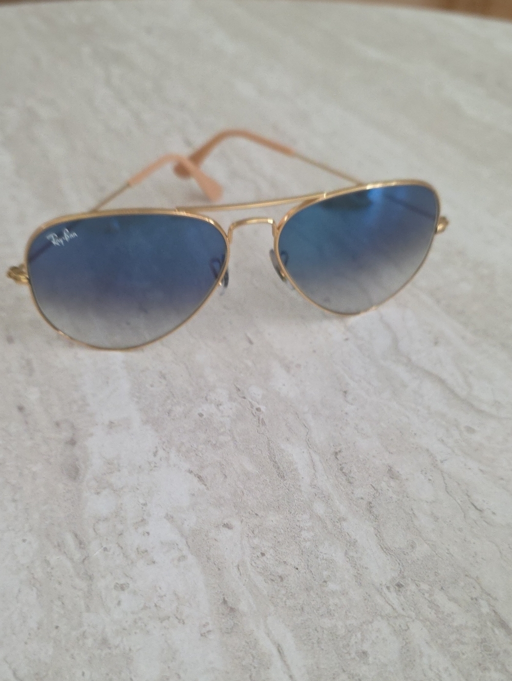 Ray-Ban Gold Frame Blue Gradient Aviator Sunglasses